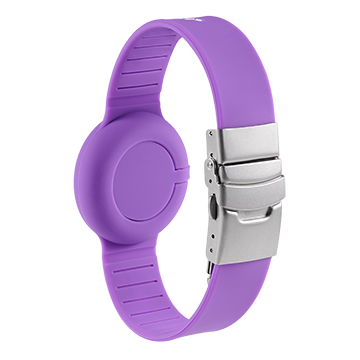 QR Code Medical ID Wristband with Location Tracker, Purple, large image number 1